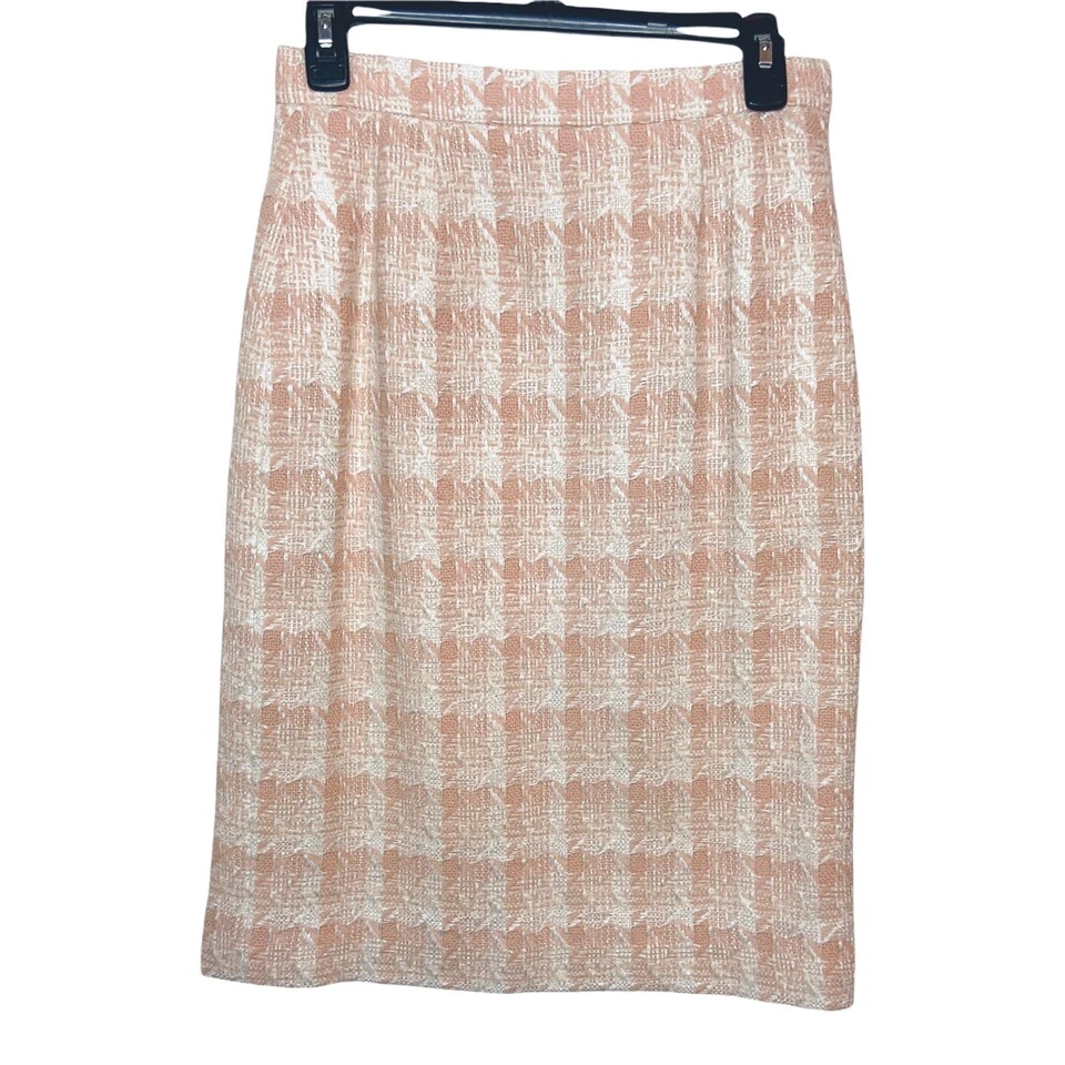 Traje Falda Vintage Aquascutum Para Mujer Rosa Pata de Gallo Hecho en Inglaterra Pequeño Foto 3 de 4