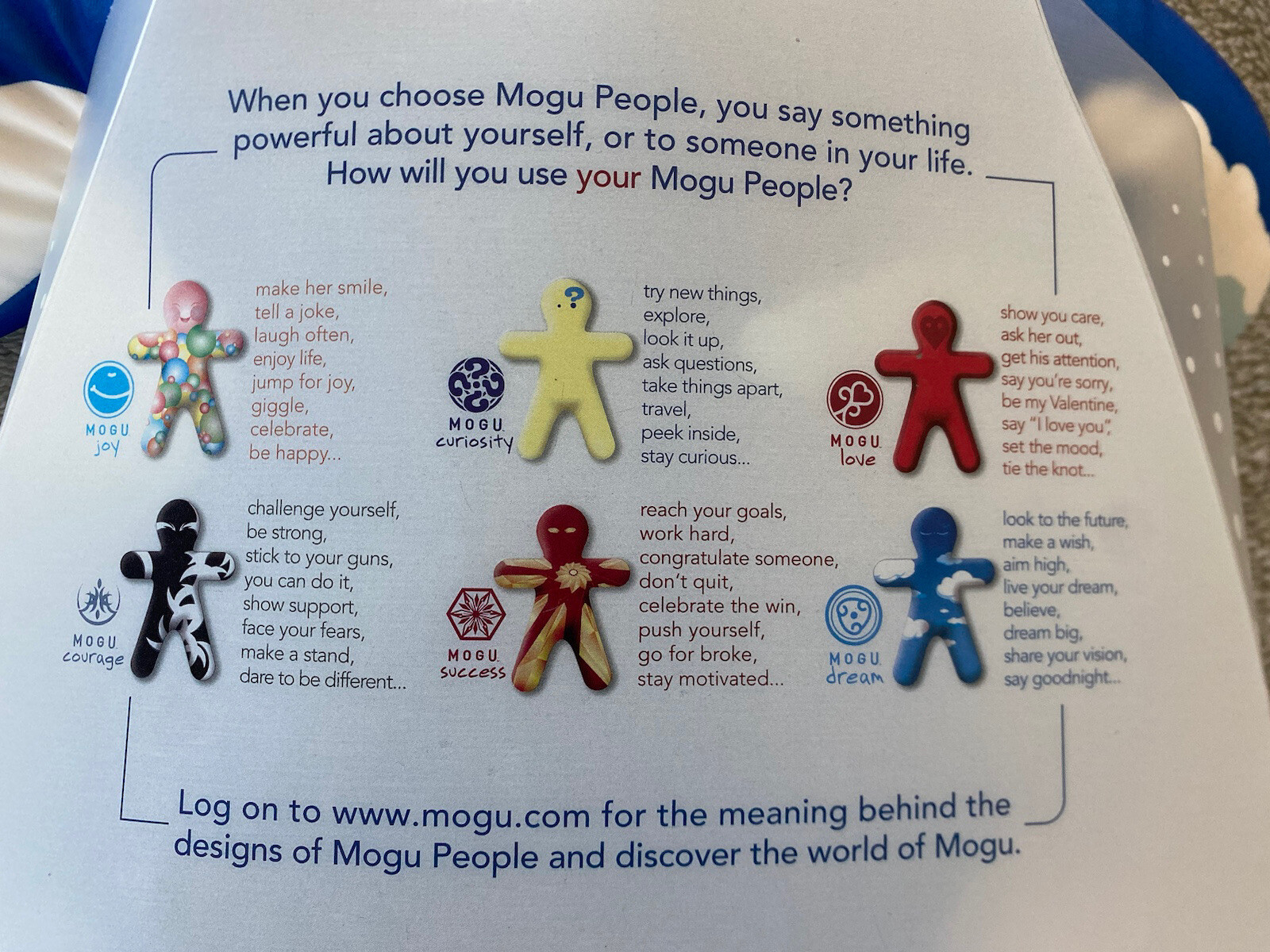 MOGU PEOPLE DREAM CLOUDS BLUE PLUSH DOLL MICROBEAD 22" PILLOW IN