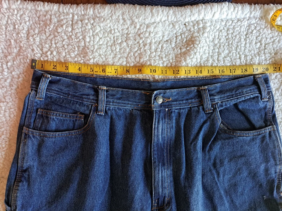 Pantalones de mezclilla Berne Apparel para hombre azul carpintero rectos utilitarios medidas 40x35 Foto 3 de 4