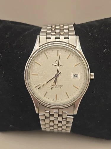 Omega Seamaster 33mm Silver Date Dial Swiss Quartz Mens Wristwatch 1960251