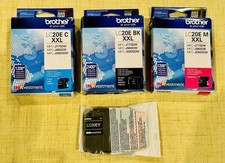 NEW  SEALED - Genuine Brother LC20E XXL Ink BK, C, M, Y, Ink Cartridge Set