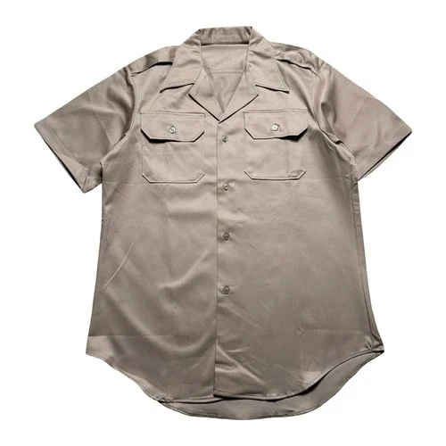 US Military Shirt Mens M Khaki Short Sleeve Vietnam Era 70s Vintage USA Army 02