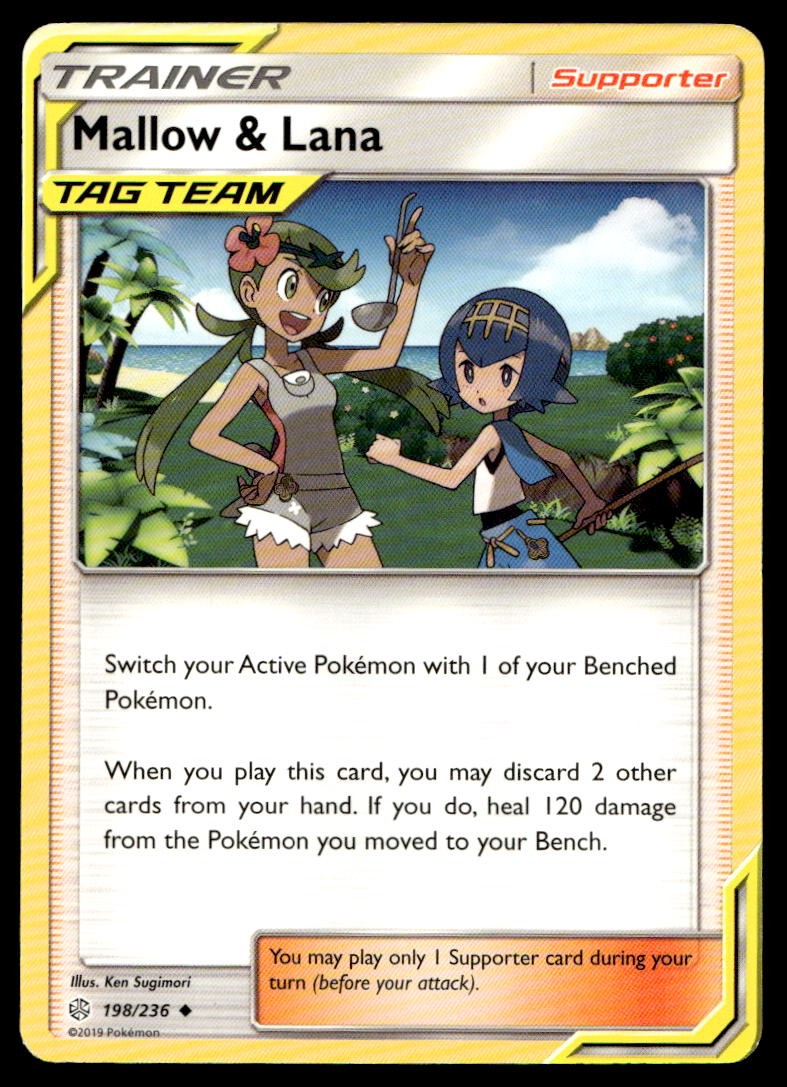 NM Mallow & Lana [SM - Cosmic Eclipse 198/236] Uncommon Pokemon TCG