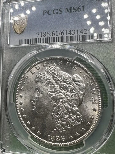 1888-S Morgan Silver Dollar $1 PCGS MINT STATE 61 MS 61 RARE KEY DATE
