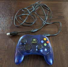 Microsoft Xbox Controller S Wired Controller Blue Translucent for Original Xbox