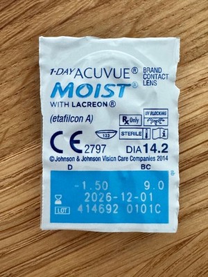 Kontaktlinsen Tageslinsen ACUVUE Moist D -1,50 BC 9,5 DIA 14,2