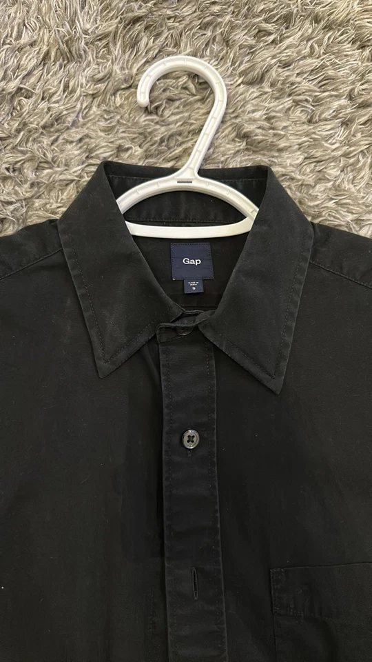 Camisa de vestir negra vintage GAP para hombre pequeña Foto 4 de 4