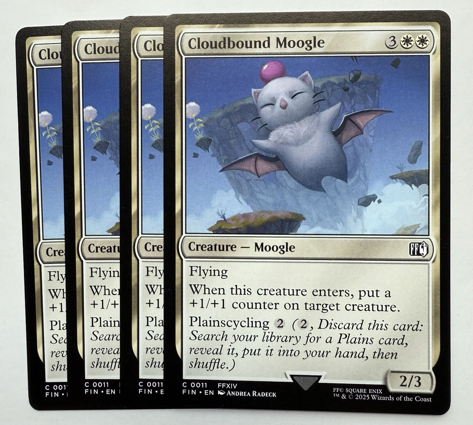 x4 Cloudbound Moogle C MTG Final Fantasy M/NM, English Playset In Hand