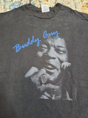 Vintage 90's Buddy Guy Legends Graphic Shirt Men's Size M/L Black Chicago Blues 