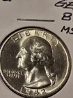 1942-S WASHINGTON QUARTER. MS/ BU/ HIGH RATED.