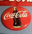 Coca-Cola Vintage (1990) 12” Metal Button Sign (from a collection)