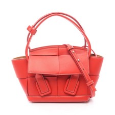BOTTEGA VENETA Mini The Arco Handbag Leather Red 2-Way with Shoulder #RC3139