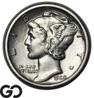 1928-D Mercury Dime, Better Date Denver Mint Issue, AU