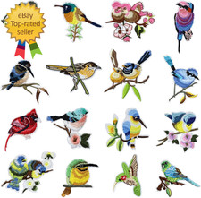 12PCS Mixed Style Birds Embroidery Patches Cute Birdie Iron on Patches Sew on