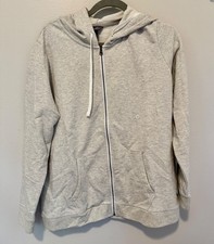 Eddie Bauer Women's Fleece Camp Hood ZipClosure Jacket Light Grey Large NWT