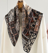 70 Cashmere 30 Silk Shawl Scarf Neckerchief pattern Print 26'' Bandana Wrap