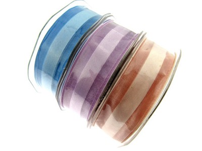 5m x 25mm Nylon Chiffonband von MAY ARTS - EINHORN Farben - Ausverkaufsband