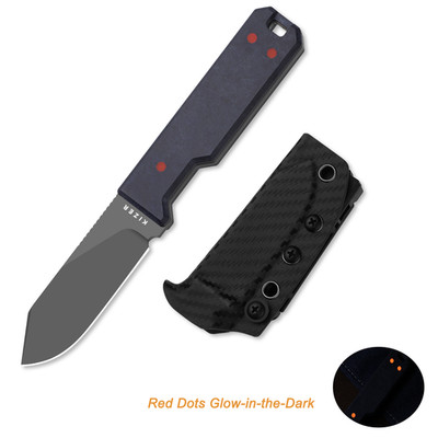 Kizer Abrams Fixed Knife CPM 3V Blade Richlite & Carbon Handle + Sheath 1133A1