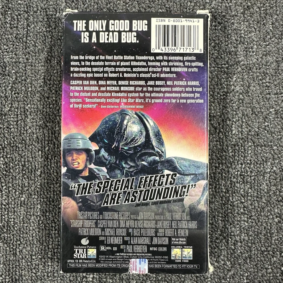 Starship Troopers VHS Movie Tape Action Sci Fi Casper Van Dien Denise Richards - Image 2 of 4