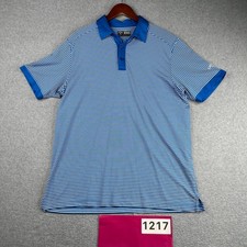 Callaway Opti Dri Performance Polo Shirt Mens Large Blue White Striped Golf
