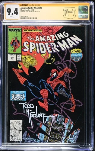 AMAZING SPIDER-MAN #310 CGC 9.4 SS TODD MCFARLANE SIGNED CUSTOM LABEL FULL SIG