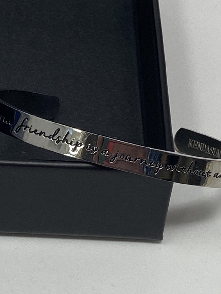 SERENITY PRAYER FRIENDSHIP 2 Bracelets Inscribed Stainless Steel Unisex Cuff View 2