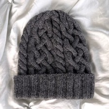 Hand Knit Merino Wool Cable Knit Hat