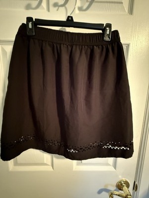 Stillwater Supply Company black skorts laser cutout Lace Like border Size Large