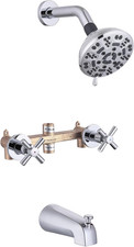 Chrome 2-Handle Shower Faucet Set with Tub Spout - Full Shower System