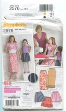 Simplicity 2576 Girls' Skirts SZ 3-6 UNCUT 2009