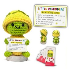 Handmade Positive Turtle Crochet - Inspirational Gift for Women - Little