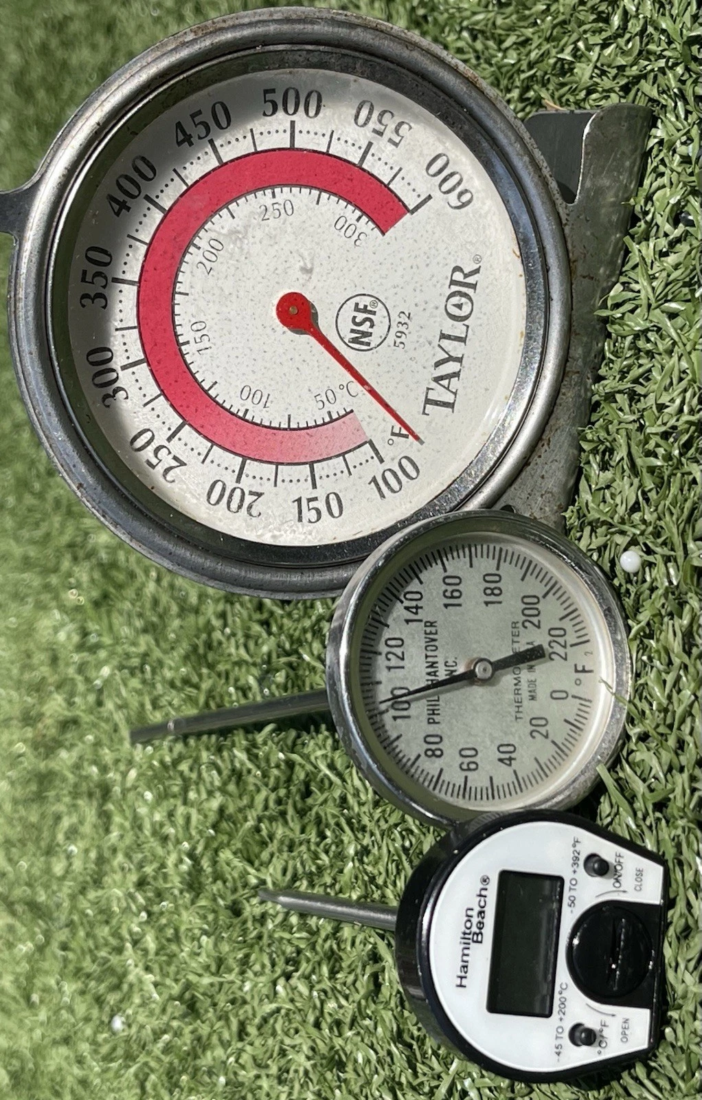Lot of 3 Cooking Thermometers Taylor Hamilton Beach Phil Hanover – Untested