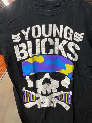 THE YOUNG BUCKS Bullet Club T-Shirt - Superkick Party - Medium - AEW