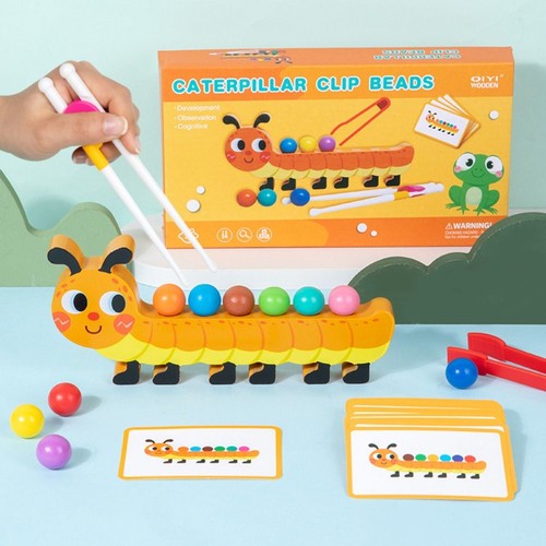 Caterpillar Clip Beads Toys Clip Bead Matching Game Kindergarten Kids - Picture 9 of 13