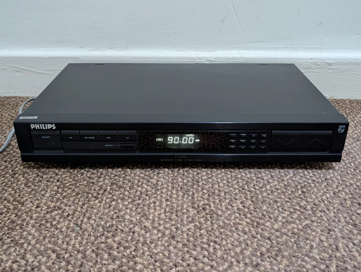 Sintonizador estéreo digital sintetizado vintage Philips FT690/05R AM FM HiFi separado