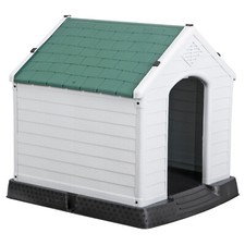 Dog House Cool Shelter Plastic Design Kennel Puppy House Water Resistat Green