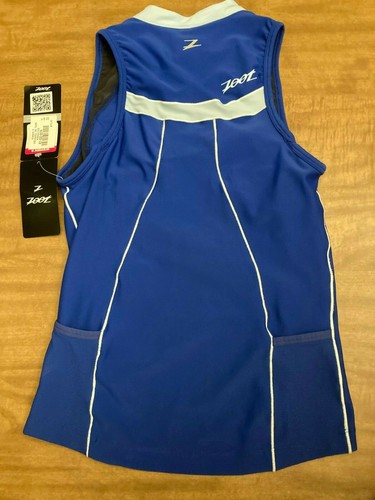 Zoot Endurance Tri Tank Womens Small Sports Bra Biking Jersey Shirt Top Blue NWT - Picture 9 of 12