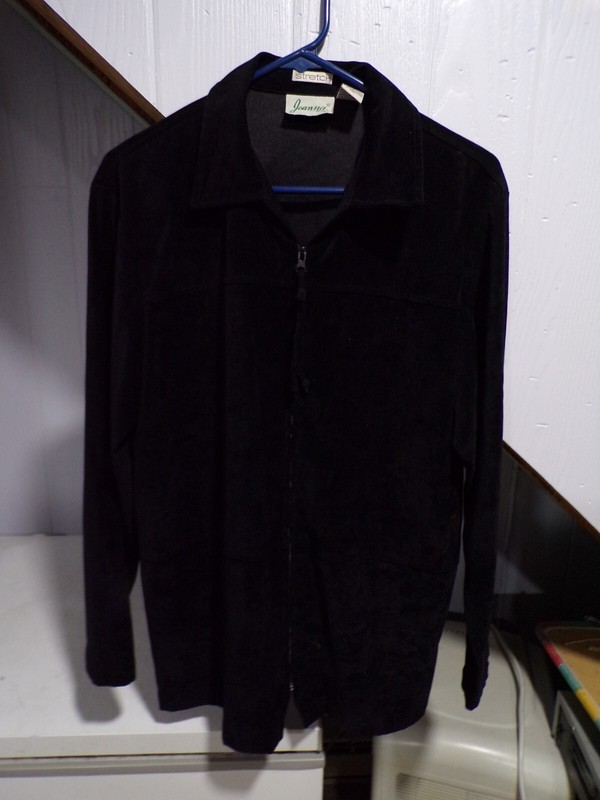 Joanna Stretch Women's Jacket Size M Black Full Zipper Long Sleeves