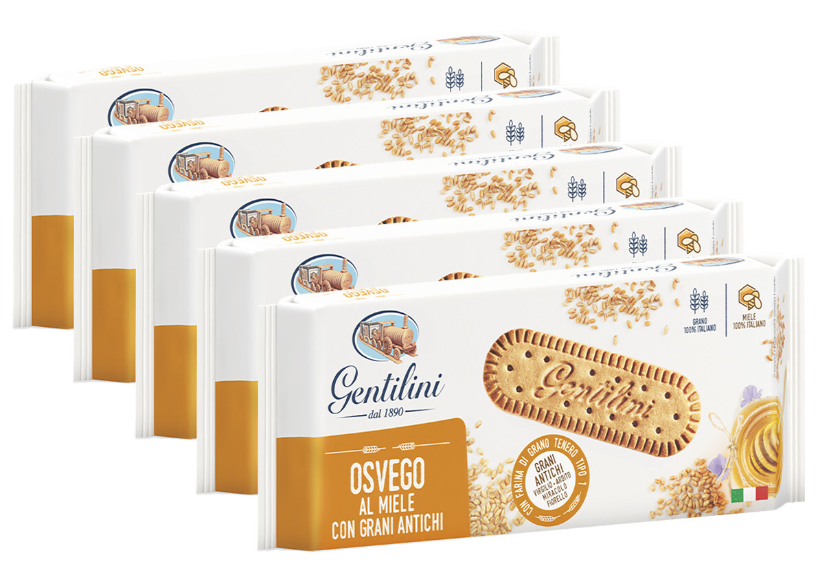 5X Osvego Biscotti al Miele Grani Antichi Virgilio Ardito Miracolo Fiorello 250g