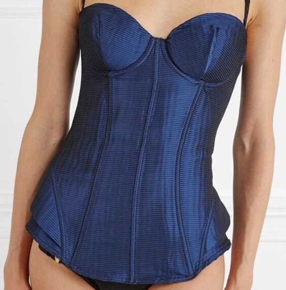 Agent Provocateur Corsé Eléctrico Azul M Acolchado 34B Sujetador NUEVO Mysteria Bustier Foto 3 de 4