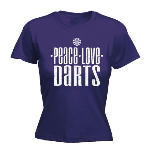 Peace Love Darts WOMENS T-SHIRT Accessories Board Flight Game Gift Tee birthday - Picture 1 of 8