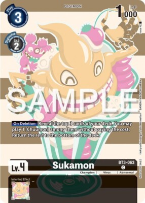 Sukamon Alternate Art - BT3-063 NM - Digimon TCG