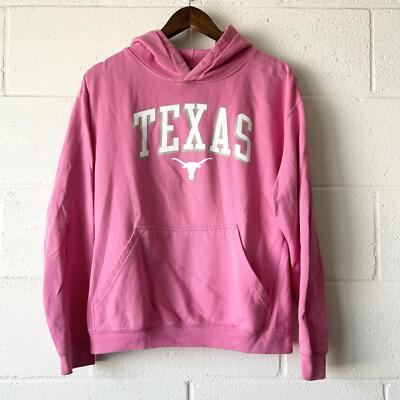 Texas Longhorn UT Pink Long Sleeve Pullover Hoodie Girls Youth XL