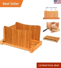 Natural Bamboo Bread Slicer – Easy Storage and Perfect Slices for Homemade Bread