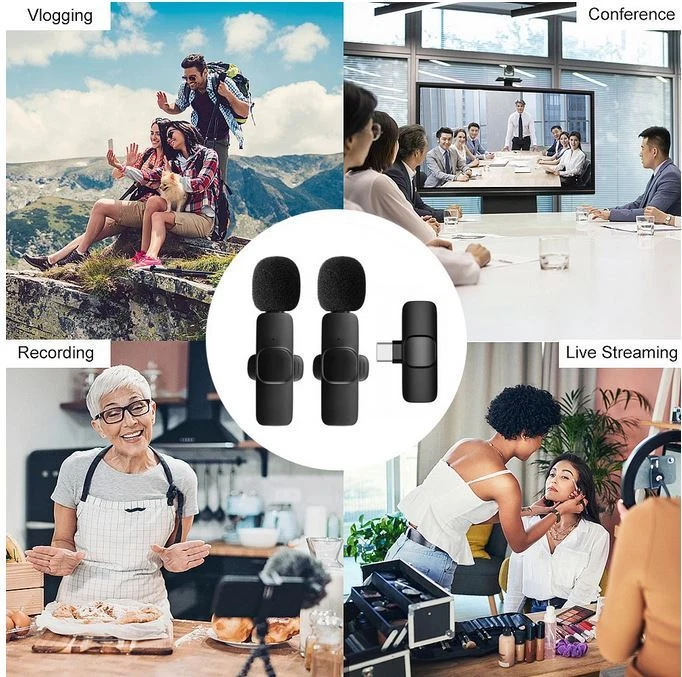 Bluetooth Wireless Lavalier Mikrofon Mini Ansteckmikrofon Handy-Live-Stream NEU - Bild 2 von 3