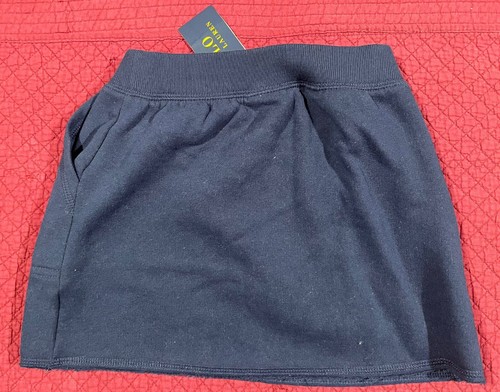 NWT Polo RALPH LAUREN Girls Fleece SKIRT Navy Blue SKORTS Drawstring - Picture 5 of 5