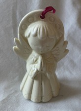 Angel Ornament Vintage ceramic porcelain cream color EE