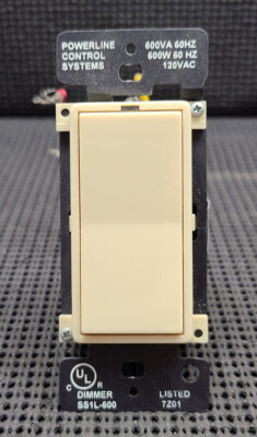 PCS SS1L/S-600-I 600W 600VA 60HZ 120V IVORY SMART SWITCH DIMMER