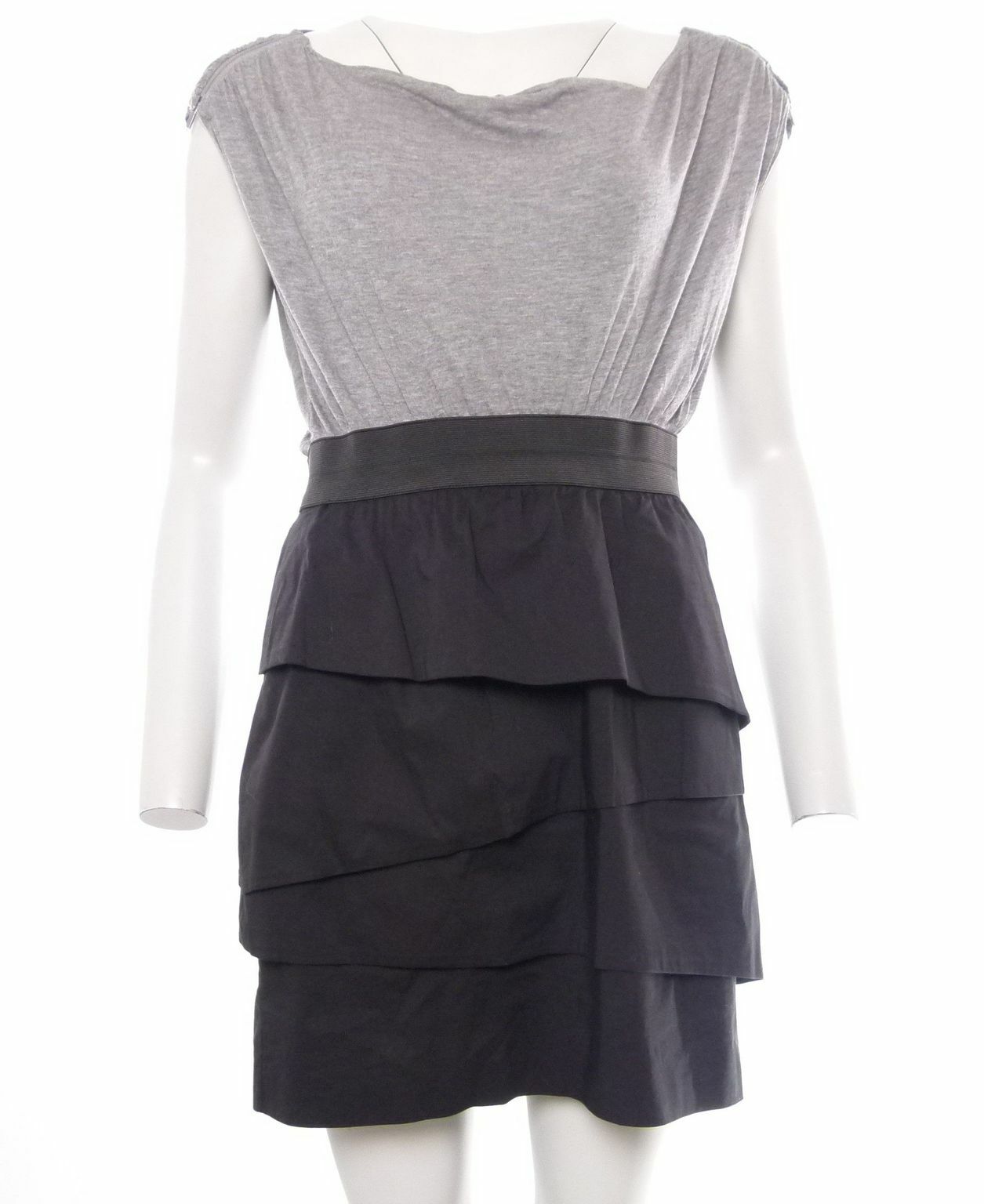 Bcbg Max Azria Kleid Gr. S in grey black (SK3779) Bcbg Max Azria Kleid Gr. S in grey black (SK3779)