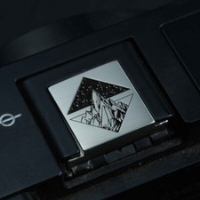 Copper Alloy Camera Hot Shoe Cover Mountains and Stars For Fuji Nikon Sony Canon